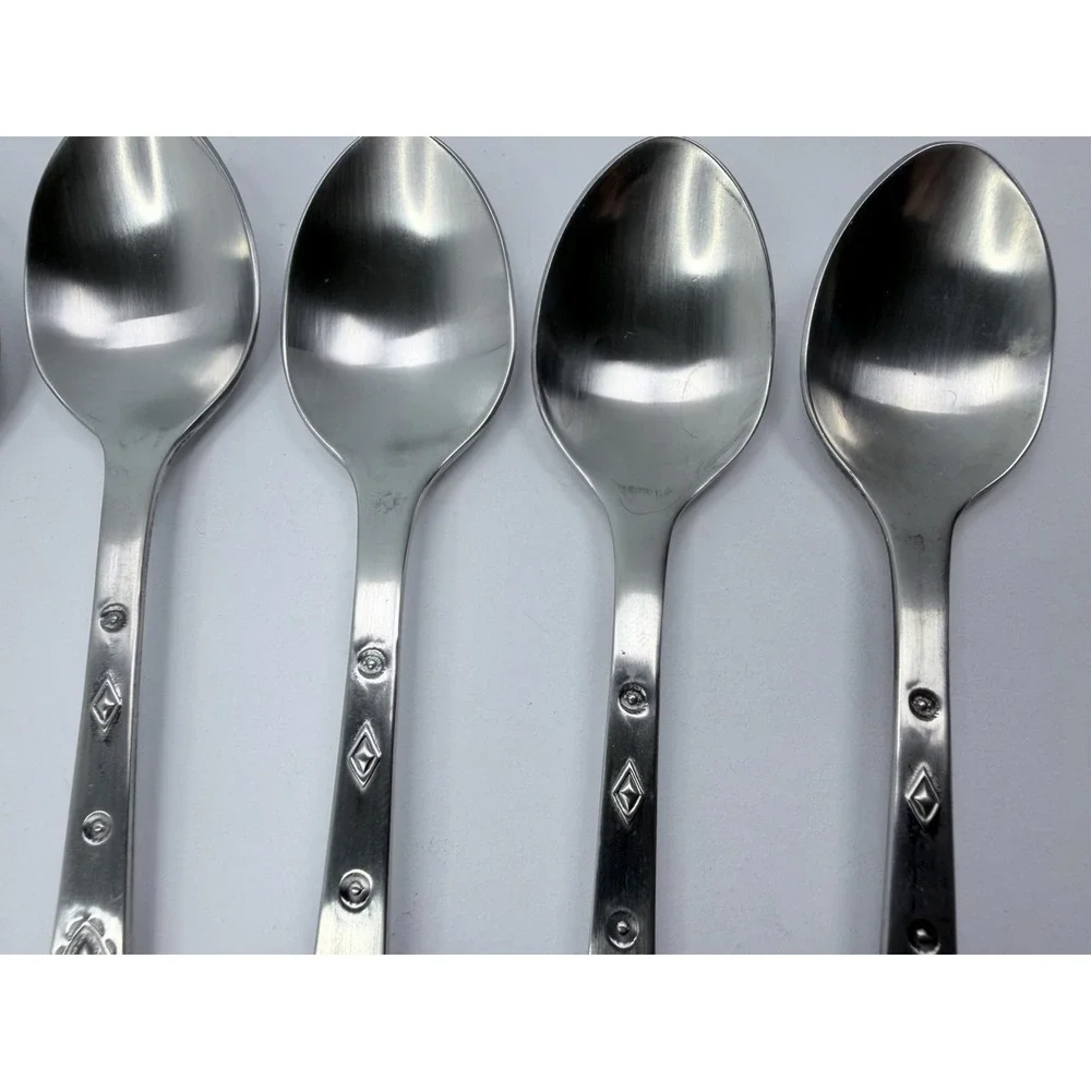 Wallace Taos 18/10 Southwest Style Stainless Flatware Iced Tea Spoons Set Of 8